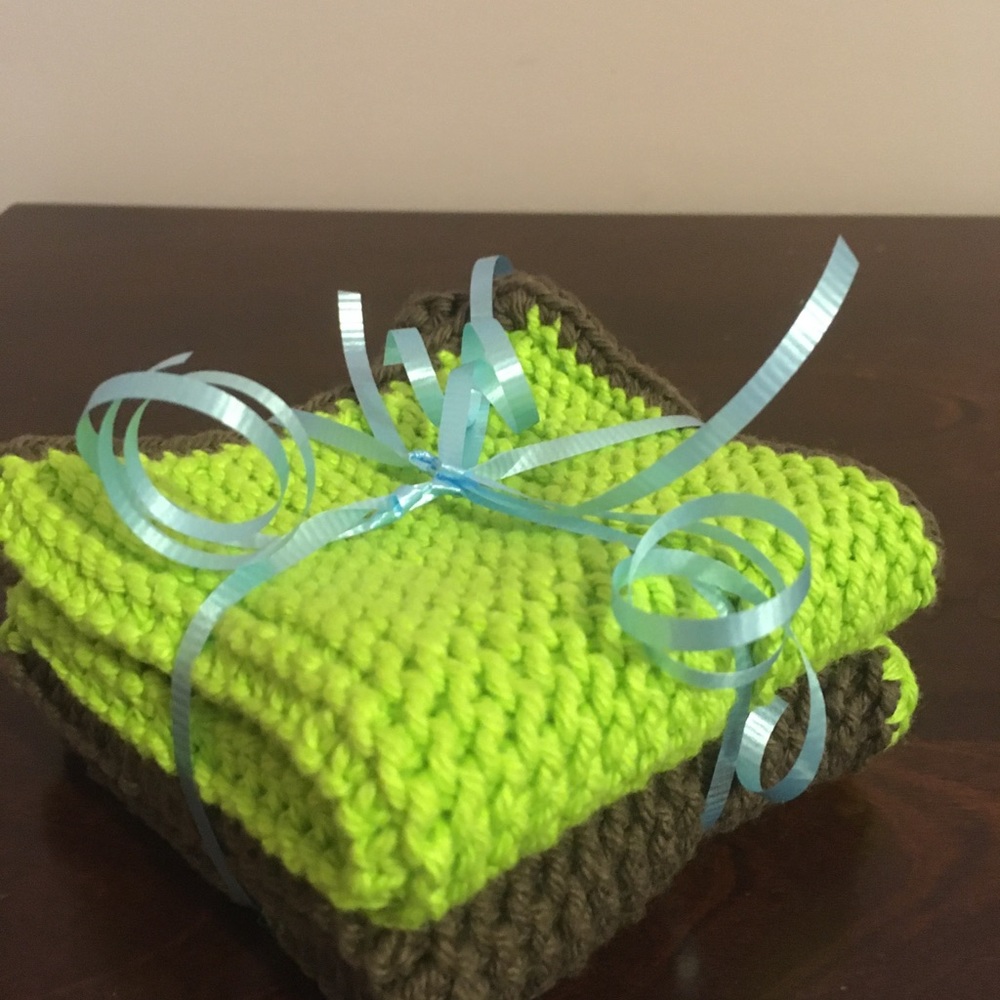 2 NEW Handmade Crochet Dishcloths